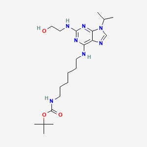 molecular formula C21H37N7O3 B1669130 2-(2-Hydroxyethylamino)-6-aminohexylcarbamic acid tert-butyl ester-9-isopropylpurine CAS No. 926319-75-7