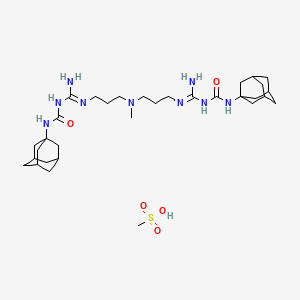 molecular formula C32H57N9O5S B1669132 1,7-Bis((1-adamantyl)carbamylguanidino)-4-methyl-4-azaheptane CAS No. 83539-21-3