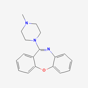 molecular formula C18H22N3O5P B1669139 DIBENZ(b,f)(1,4)OXAZEPINE, 11-(4-METHYL-1-PIPERAZINYL)- CAS No. 2058-53-9