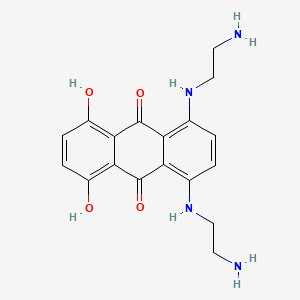 molecular formula C18H20N4O4 B1669141 1,4-Bis((2-aminoethyl)amino)-5,8-dihydroxy-9,10-anthraquinone CAS No. 96555-65-6