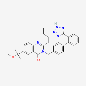 B1669146 2-butyl-6-(2-methoxypropan-2-yl)-3-[[4-[2-(2H-tetrazol-5-yl)phenyl]phenyl]methyl]quinazolin-4-one CAS No. 143945-39-5