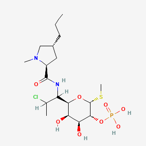 molecular formula C18H34ClN2O8PS B1669178 L-threo-alpha-D-galacto-Octopyranoside,7,8-trideoxy-6-[[(1-methyl-4-propyl-2-pyrrolidinyl)carbonyl]amino]-1-thio-, 2-(dihydrogen phosphate), (2S-trans)- CAS No. 24729-96-2