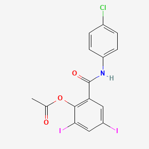 molecular formula C15H10ClI2NO3 B1669182 Clioxanide CAS No. 14437-41-3