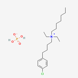 molecular formula C21H37ClNO4P2- B1669209 Clofilium phosphate CAS No. 68379-03-3
