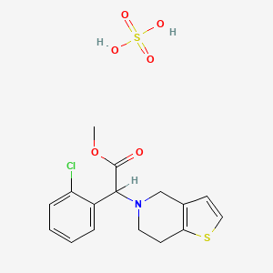 molecular formula C16H18ClNO6S2 B1669226 methyl 2-(2-chlorophenyl)-2-(6,7-dihydrothieno[3,2-c]pyridin-5(4H)-yl)acetate sulfate CAS No. 135046-48-9