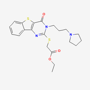 Ethyl ({4-Oxo-3-[3-(Pyrrolidin-1-Yl)propyl]-3,4-Dihydro[1]benzothieno[3,2-D]pyrimidin-2-Yl}sulfanyl)acetate