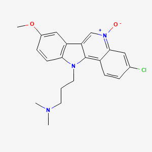 molecular formula C21H22ClN3O2 B1669262 11H-Indolo(3,2-c)quinoline-11-propanamine, 3-chloro-8-methoxy-N,N-dimethyl-, 5-oxide CAS No. 65352-97-8
