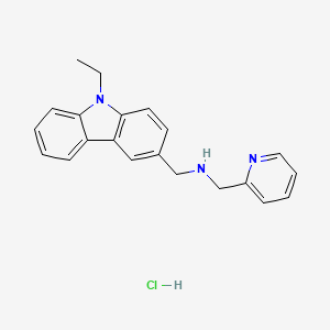 1-(9-ethylcarbazol-3-yl)-N-(pyridin-2-ylmethyl)methanamine;hydrochloride