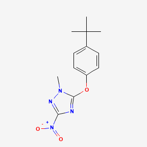 molecular formula C13H16N4O3 B1669272 5-(4-Tert-butylphenoxy)-1-methyl-3-nitro-1,2,4-triazole CAS No. 461431-74-3