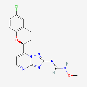 molecular formula C16H17ClN6O2 B1669273 (E)-N-{7-[1-(4-chloro-2-methylphenoxy)ethyl]-[1,2,4]triazolo[1,5-a]pyrimidin-2-yl}-N'-methoxymethanimidamide CAS No. 477865-59-1