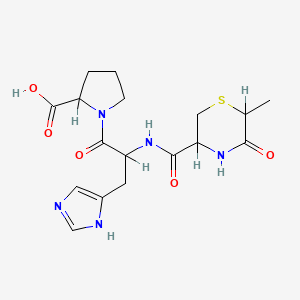 molecular formula C17H23N5O5S B1669274 N-((6-Methyl-5-oxo-3-thiomorpholinyl)carbonyl)-L-histidyl-L-proline CAS No. 96626-42-5