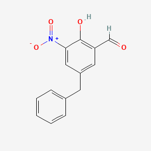 molecular formula C14H11NO4 B1669289 5-Benzyl-2-hydroxy-3-nitrobenzaldehyde CAS No. 328565-16-8