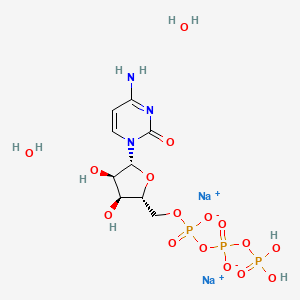 molecular formula C9H18N3Na2O16P3 B1669312 环胞苷-5'-三钠盐二水合物 CAS No. 81012-87-5