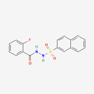 B1669314 2-fluoro-N'-naphthalen-2-ylsulfonylbenzohydrazide CAS No. 423731-64-0