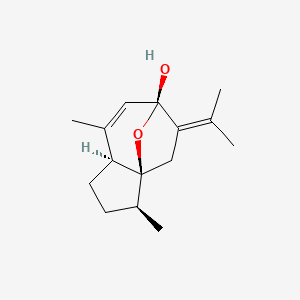 molecular formula C15H22O2 B1669339 (3S,3aS,6R,8aS)-3,8-Dimethyl-5-(propan-2-ylidene)-2,3,4,5,6,8a-hexahydro-1H-3a,6-epoxyazulen-6-ol CAS No. 19431-84-6