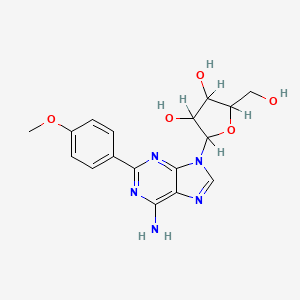 molecular formula C17H19N5O5 B1669346 2-[6-Amino-2-(4-methoxyphenyl)purin-9-yl]-5-(hydroxymethyl)oxolane-3,4-diol CAS No. 37151-17-0