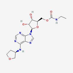 molecular formula C17H24N6O6 B1669355 Adenosine, N-((3R)-tetrahydro-3-furanyl)-, 5'-(ethylcarbamate) CAS No. 342419-10-7