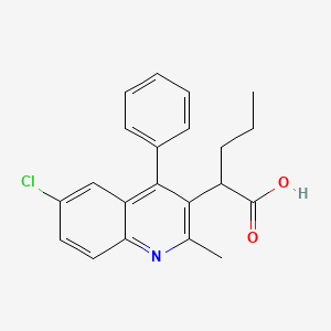 molecular formula C21H20ClNO2 B1669359 2-(6-Chloro-2-methyl-4-phenylquinolin-3-yl)pentanoic acid CAS No. 957890-42-5