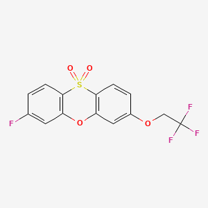 molecular formula C14H8F4O4S B1669360 Phenoxathiin, 3-fluoro-7-(2,2,2-trifluoroethoxy)-, 10,10-dioxide CAS No. 205187-53-7