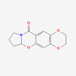 molecular formula C13H13NO4 B1669365 6a,7,8,9-Tetrahydro-2H-[1,4]dioxino[2',3':4,5]benzo[1,2-e]pyrrolo[2,1-b][1,3]oxazin-11(3H)-one CAS No. 191744-13-5