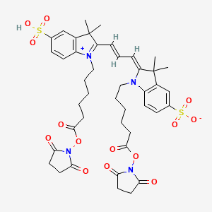molecular formula C43H50N4O14S2 B1669370 Cy 3 (Non-Sulfonated) CAS No. 146397-20-8