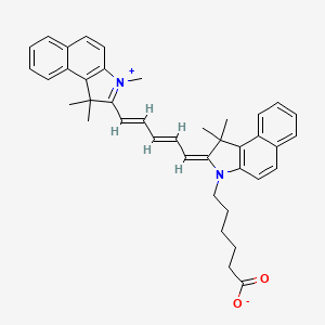 molecular formula C40H42N2O2 B1669372 6-[(2E)-1,1-dimethyl-2-[(2E,4E)-5-(1,1,3-trimethylbenzo[e]indol-3-ium-2-yl)penta-2,4-dienylidene]benzo[e]indol-3-yl]hexanoate CAS No. 1144107-80-1