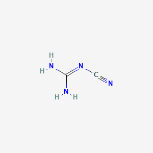 molecular formula C2H4N4<br>NH2(NH)CNHCN<br>C2H4N4 B1669379 Dicyandiamide CAS No. 461-58-5