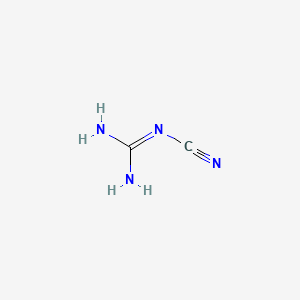 molecular formula NH2(NH)CNHCN<br>C2H4N4<br>C2H4N4 B1669379 Dicyandiamide CAS No. 461-58-5