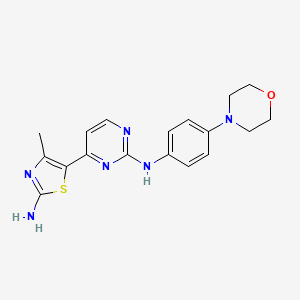 molecular formula C18H20N6OS B1669385 4-Methyl-5-(2-(4-morpholinophenylamino)pyrimidin-4-yl)thiazol-2-amine CAS No. 693228-63-6