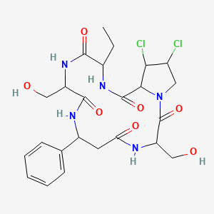 molecular formula C24H31Cl2N5O7 B1669403 Cyclochlorotine CAS No. 12663-46-6