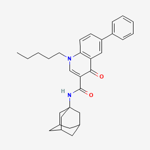 molecular formula C31H36N2O2 B1669433 N-(Adamant-1-yl)-4-oxo-1-pentyl-6-phenyl-1,4-dihydroquinoline-3-carboxamide CAS No. 1048039-15-1