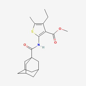 molecular formula C20H27NO3S B1669434 Methyl 2-(adamantanylcarbonylamino)-4-ethyl-5-methylthiophene-3-carboxylate CAS No. 329221-34-3