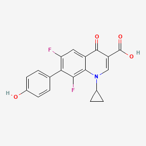 molecular formula C19H13F2NO4 B1669464 1-Cyclopropyl-6,8-difluoro-7-(4-hydroxyphenyl)-4-quinolone-3-carboxylic acid CAS No. 136440-70-5