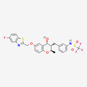 Methanesulfonamide, 1,1,1-trifluoro-N-(3-(((2R,3S,4R)-6-((5-fluoro-2-benzothiazolyl)methoxy)-3,4-dihydro-4-hydroxy-2-methyl-2H-1-benzopyran-3-yl)methyl)phenyl)-