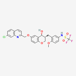 Methanesulfonamide, N-(3-(((3R,4R)-6-((7-chloro-2-quinolinyl)methoxy)-3,4-dihydro-4-hydroxy-2H-1-benzopyran-3-yl)methyl)-4-methoxyphenyl)-1,1,1-trifluoro-