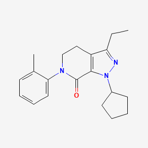 7H-Pyrazolo(3,4-C)pyridin-7-one, 1-cyclopentyl-3-ethyl-1,4,5,6-tetrahydro-6-(2-methylphenyl)-
