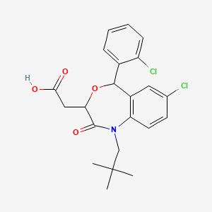 2-[7-Chloro-5-(2-chlorophenyl)-1-(2,2-dimethylpropyl)-2-oxo-1,2,3,5-tetrahydro-4,1-benzoxazepin-3-yl]acetic acid