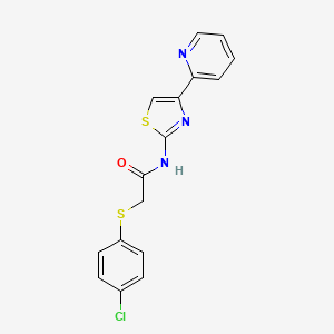 2-((4-chlorophenyl)thio)-N-(4-(pyridin-2-yl)thiazol-2-yl)acetamide