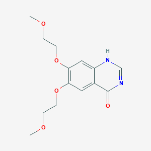molecular formula C14H18N2O5 B1669489 6,7-Bis(2-methoxyethoxy)quinazolin-4(3H)-one CAS No. 179688-29-0