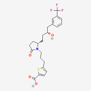 2-Thiophenecarboxylic acid, 5-(3-((2S)-2-((3R)-3-hydroxy-4-(3-(trifluoromethyl)phenyl)butyl)-5-oxo-1-pyrrolidinyl)propyl)-