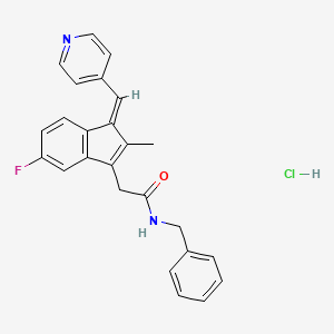 N-benzyl-2-[6-fluoro-2-methyl-3-(pyridin-4-ylmethylidene)inden-1-yl]acetamide;hydrochloride
