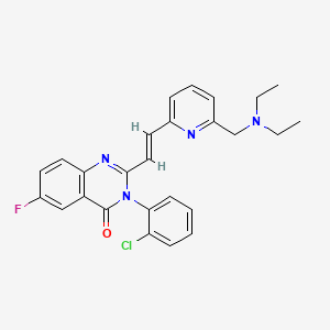 4(3H)-Quinazolinone, 3-(2-chlorophenyl)-2-(2-(6-((diethylamino)methyl)-2-pyridinyl)ethenyl)-6-fluoro-