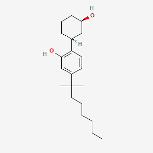 molecular formula C21H34O2 B1669502 Phenol, 5-(1,1-dimethylheptyl)-2-[(1S,3R)-3-hydroxycyclohexyl]- CAS No. 114753-51-4