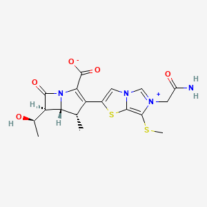 Imidazo(5,1-b)thiazolium, 6-(2-amino-2-oxoethyl)-2-((4S,5R,6S)-2-carboxy-6-((1R)-1-hydroxyethyl)-4-methyl-7-oxo-1-azabicyclo(3.2.0)hept-2-en-3-yl)-7-(methylthio)-, inner salt