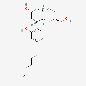 molecular formula C26H42O3 B1669507 (2R,4R,4aR,6S,8aS)-6-(hydroxymethyl)-4-[2-hydroxy-4-(2-methyloctan-2-yl)phenyl]-1,2,3,4,4a,5,6,7,8,8a-decahydronaphthalen-2-ol CAS No. 79732-51-7