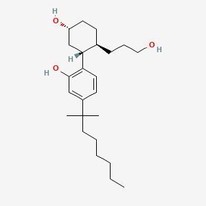 molecular formula C24H40O3 B1669508 5-(1,1-Dimethylheptyl)-2-[5-hydroxy-2-(3-hydroxypropyl)cyclohexyl]phenol 