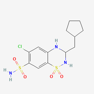 molecular formula C13H18ClN3O4S2 B1669512 Cyclopenthiazide CAS No. 742-20-1