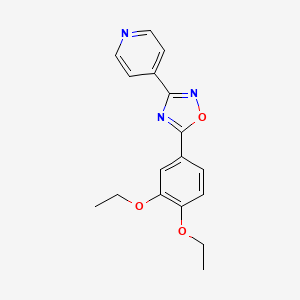 molecular formula C17H17N3O3 B1669536 4-[5-(3,4-Diethoxyphenyl)-1,2,4-oxadiazol-3-yl]pyridine CAS No. 695155-81-8