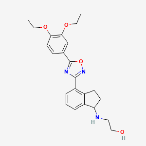 2-({4-[5-(3,4-diethoxyphenyl)-1,2,4-oxadiazol-3-yl]-2,3-dihydro-1H-inden-1-yl}amino)ethan-1-ol
