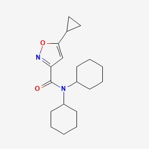 molecular formula C19H28N2O2 B1669540 N,N-dicyclohexyl-5-cyclopropyl-1,2-oxazole-3-carboxamide CAS No. 945128-26-7